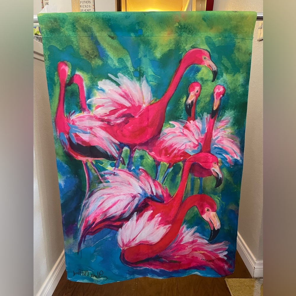 Outdoor Flamingo Flag